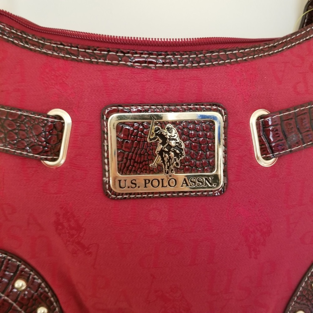 U.S. Polo Assn. Red and Brown Shoulder Bag - Picture 2 of 4